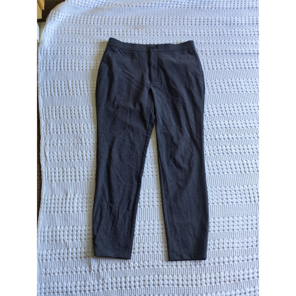 Theory Mayer Pants Precision Tweed Drawstring Size 33 Gray Black